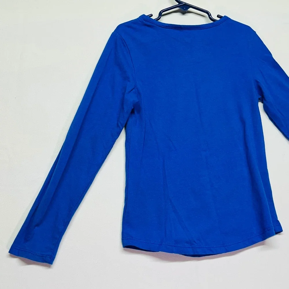 Extremely Me Royal Blue with Silver Metallic Flair Long Sleeve T-shirt Girls 6/7
